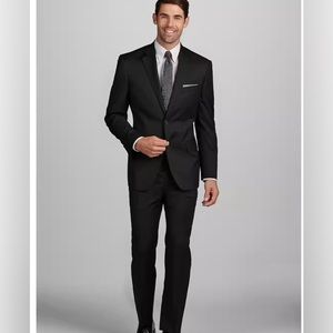 JOS. A. BANK MEN’S NAVY BLUE SUIT WOOL/CASHMERE SLIM FIT 2 PIECE SIZE 42R